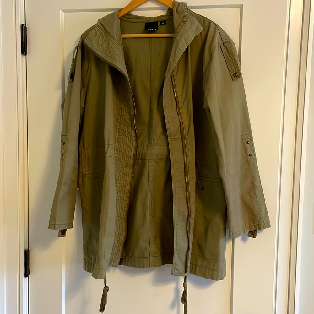 Trouve Olive Green Hooded Anorak Jacket